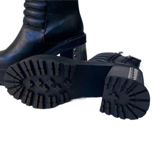 BNIB Killstar Renegade Moto Boots black platform size 10 - Picture 3 of 10